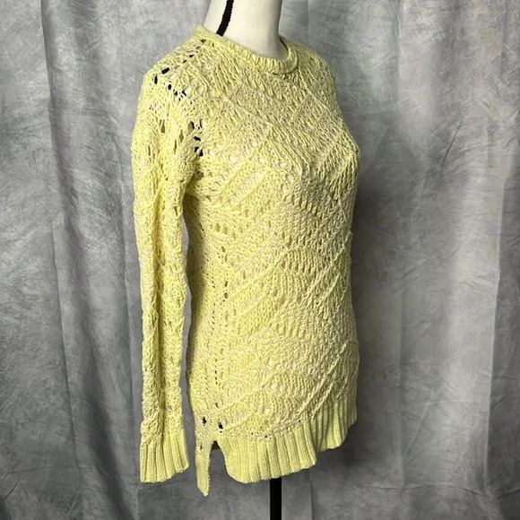 Universal Thread Yellow & Cream Open Knit Tunic Sweater - size XS - Picture 3 of 11
